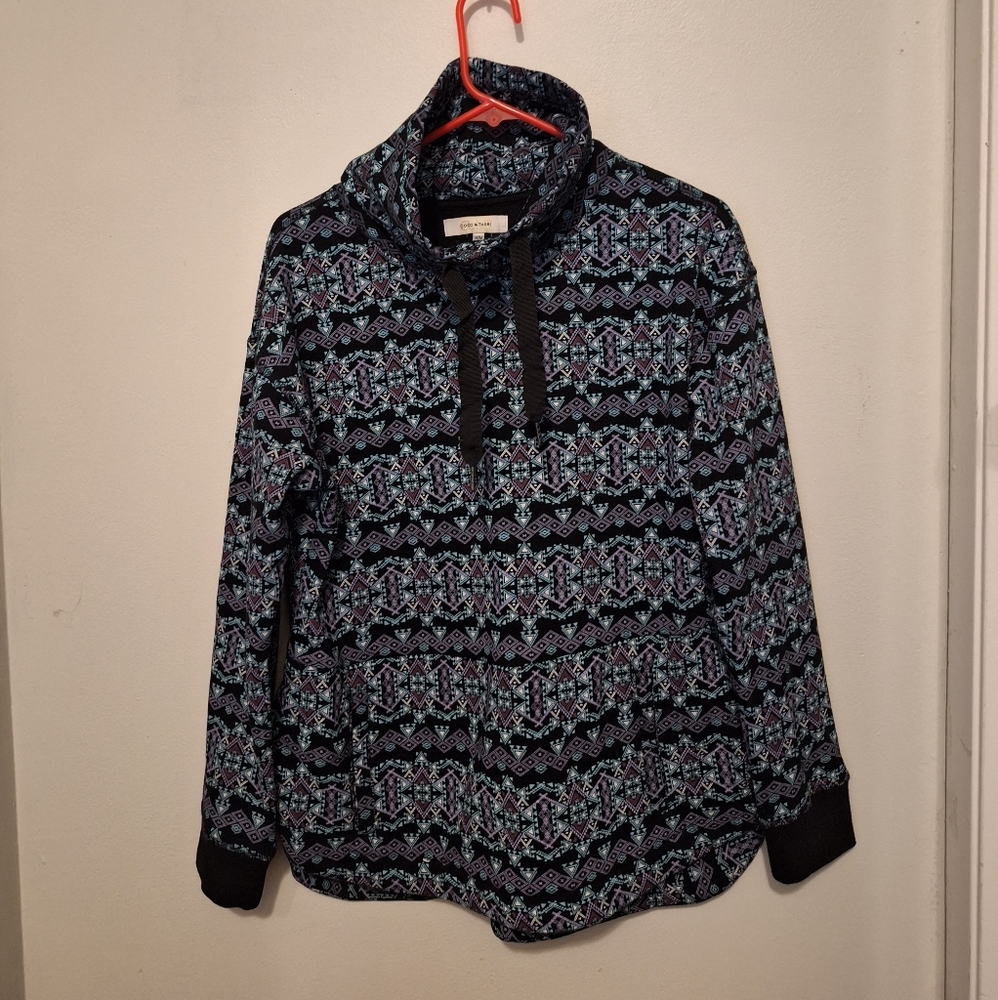 Coco & tashi high-neck geometric pattern sweatshirt